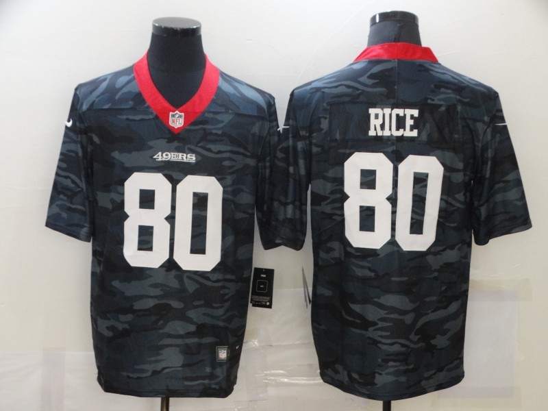 Men's San Francisco 49ers #80 Jerry Rice Camo Salute To Service Limited Stitched Jersey